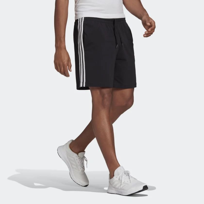 Bermuda Adidas 3 Listras - masculino - preto+branco  Preto 3