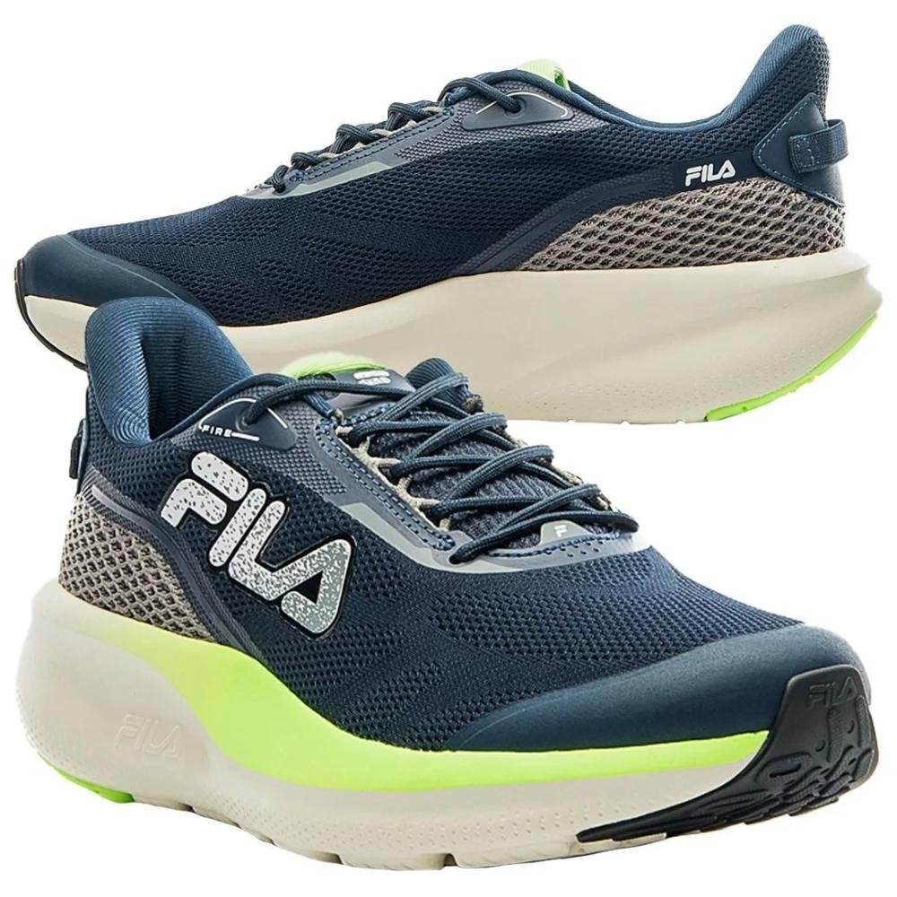 TENIS FILA FIRE MASCULINO-MARINHO/CINZA/VERDE Multicores 2