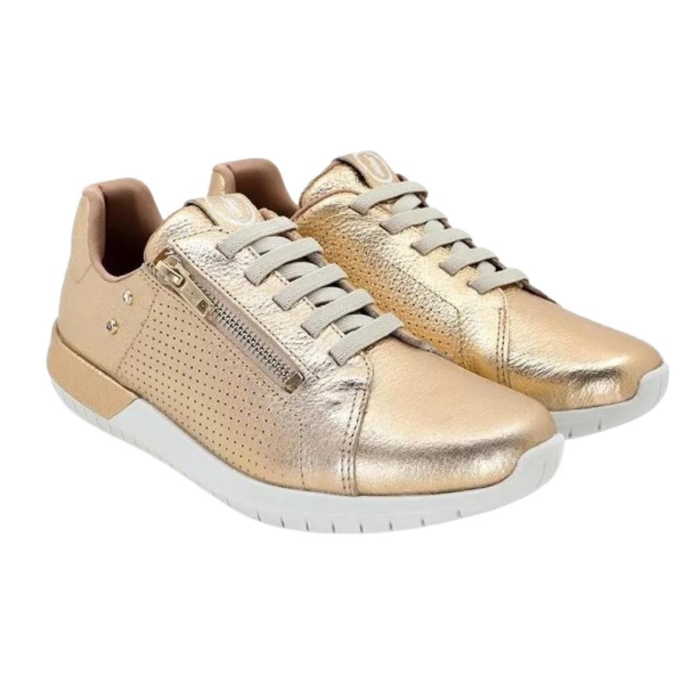 TENIS USAFLEX ELASTICO PRATA VELHA COM ZIPER Dourado 2