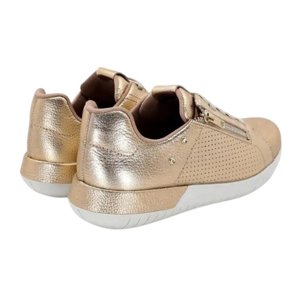 TENIS USAFLEX ELASTICO PRATA VELHA COM ZIPER Dourado 4