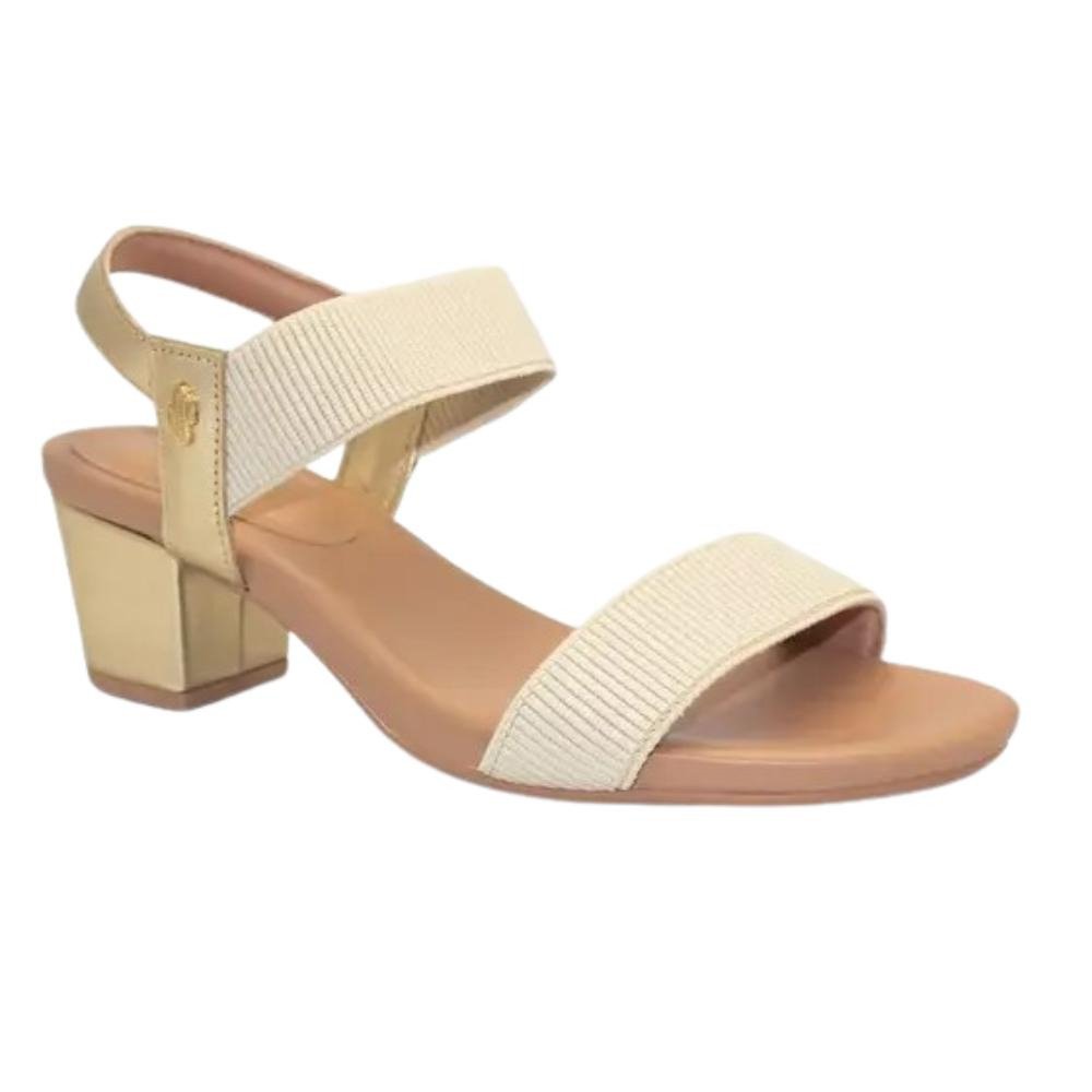 SANDALIA USAFLEX SALTO BLOCO PRATA VELHA Bege 2