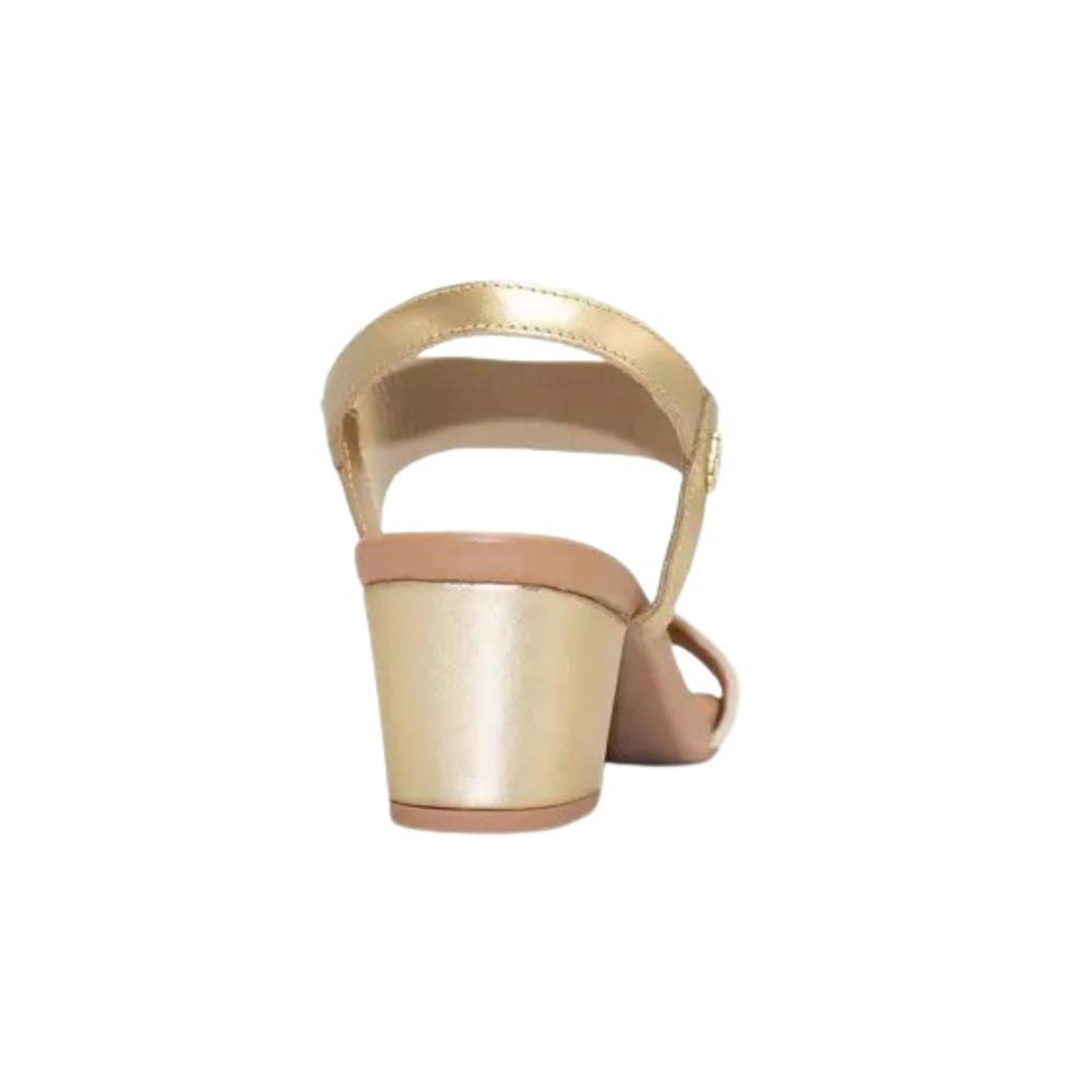 SANDALIA USAFLEX SALTO BLOCO PRATA VELHA Bege 4