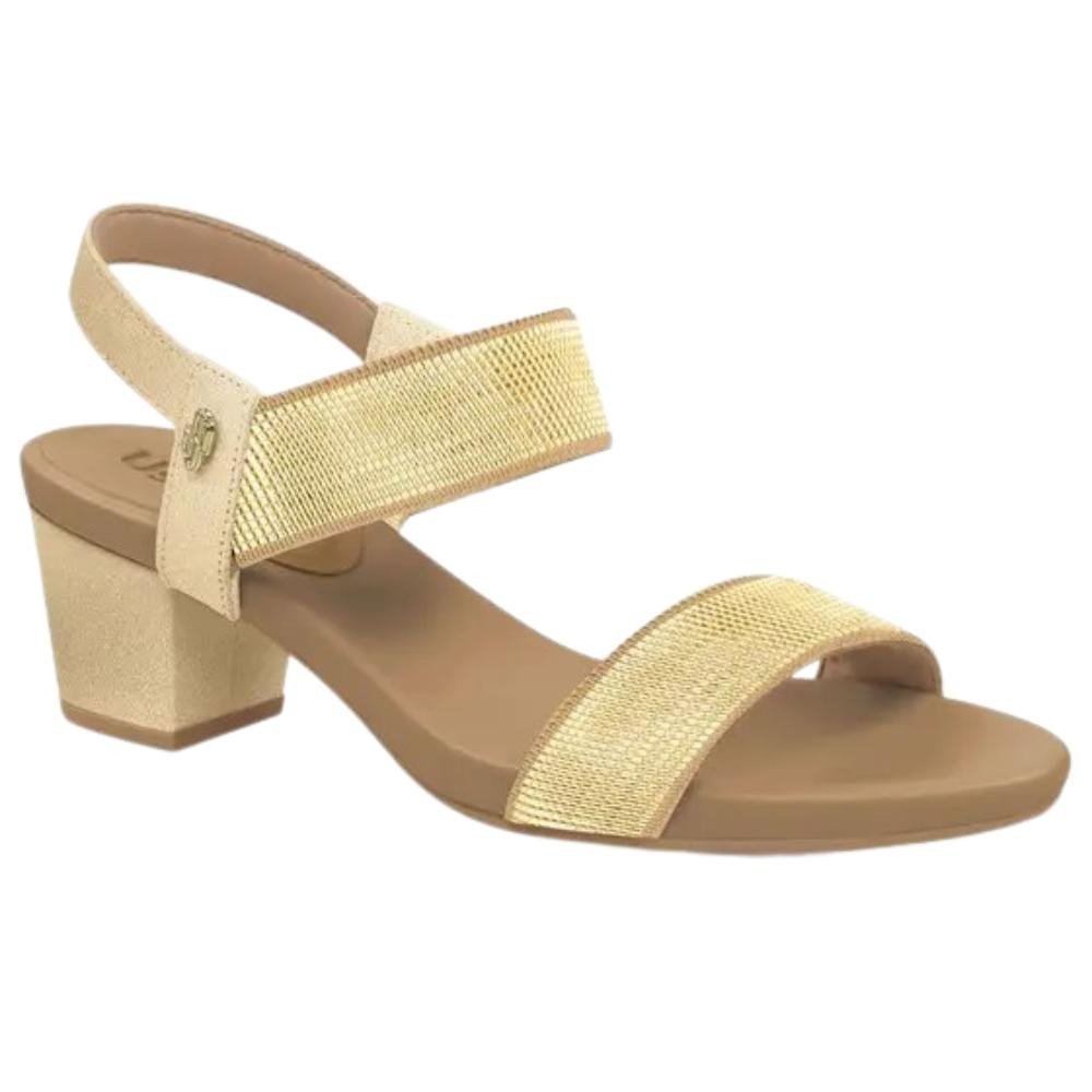 SANDALIA USAFLEX SALTO BLOCO OURO LIGHT Dourado 1