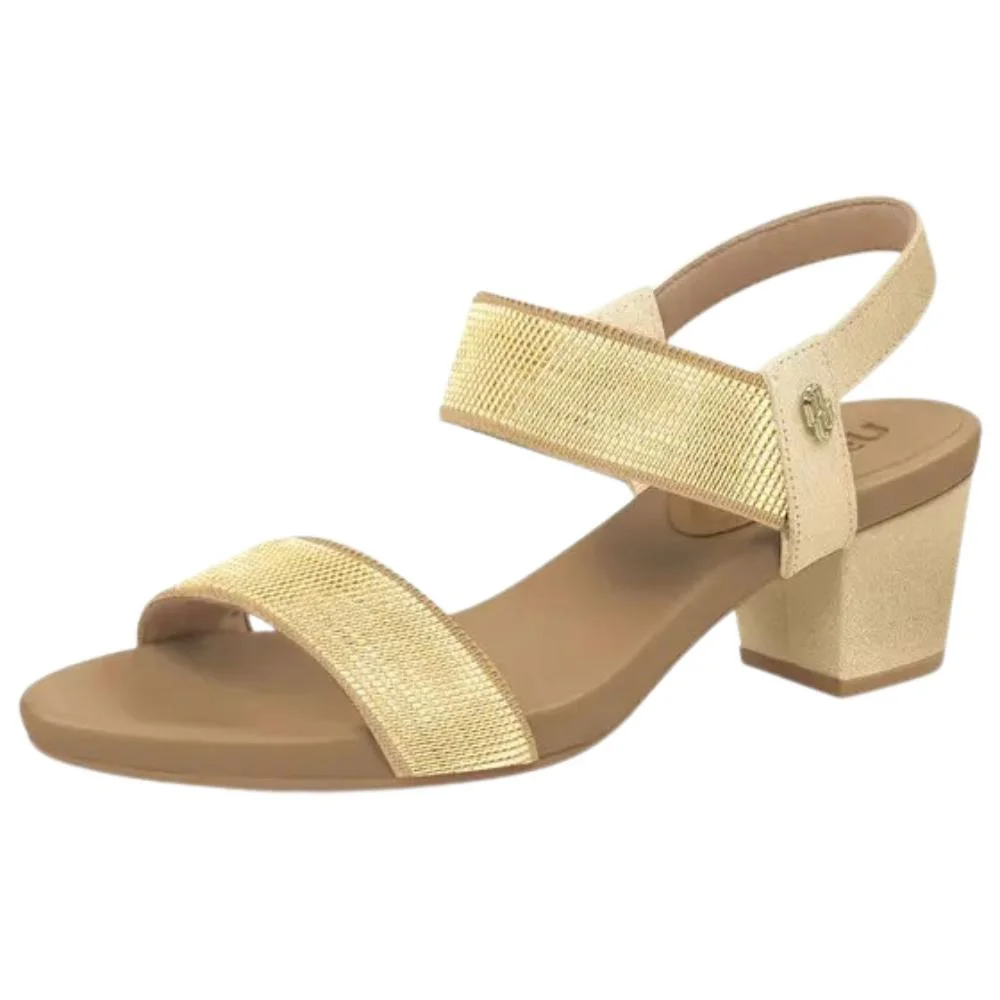 SANDALIA USAFLEX SALTO BLOCO OURO LIGHT Dourado 2