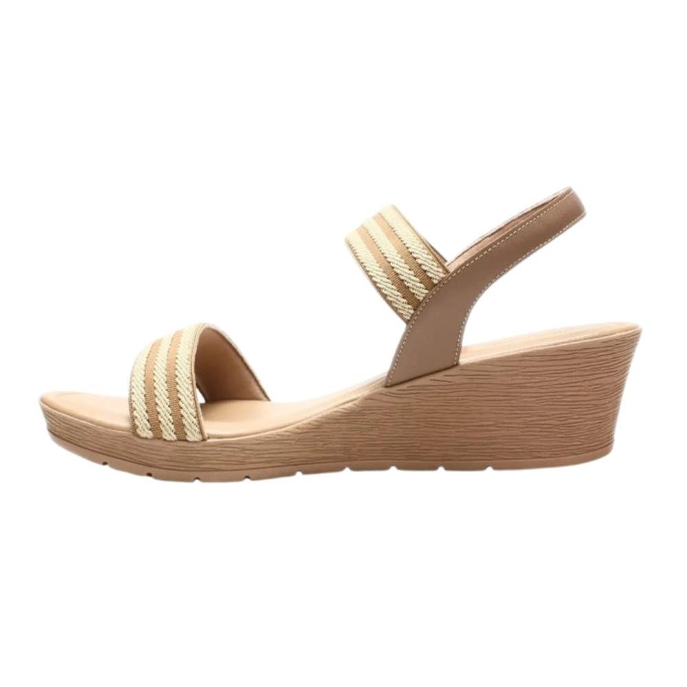 SANDALIA USAFLEX PLATAFORMA ELASTICO CAMEL Bege 2