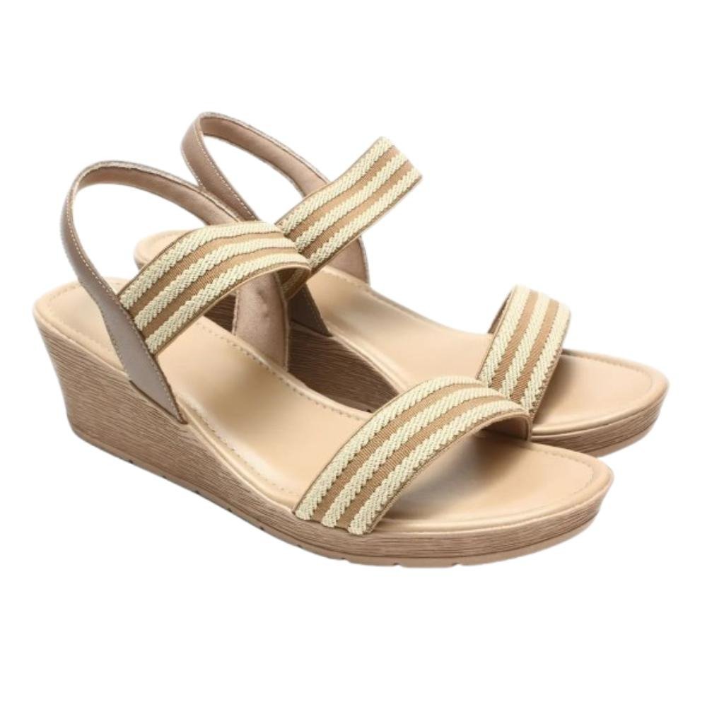 SANDALIA USAFLEX PLATAFORMA ELASTICO CAMEL Bege 3