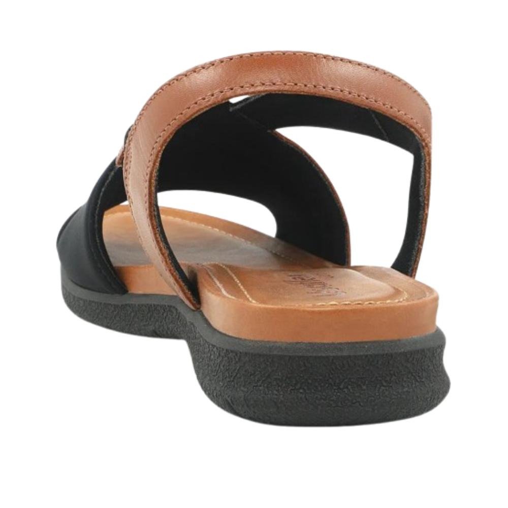 SANDALIA USAFLEX PLATAFORMA BICOLOR CARAMELO PRETO Marrom 3