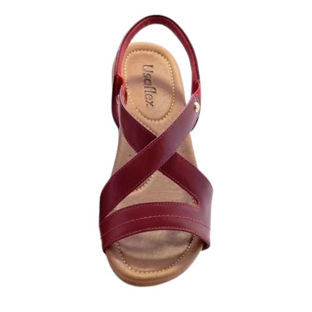 SANDALIA USAFLEX RASTEIRA REBU Vermelho 2