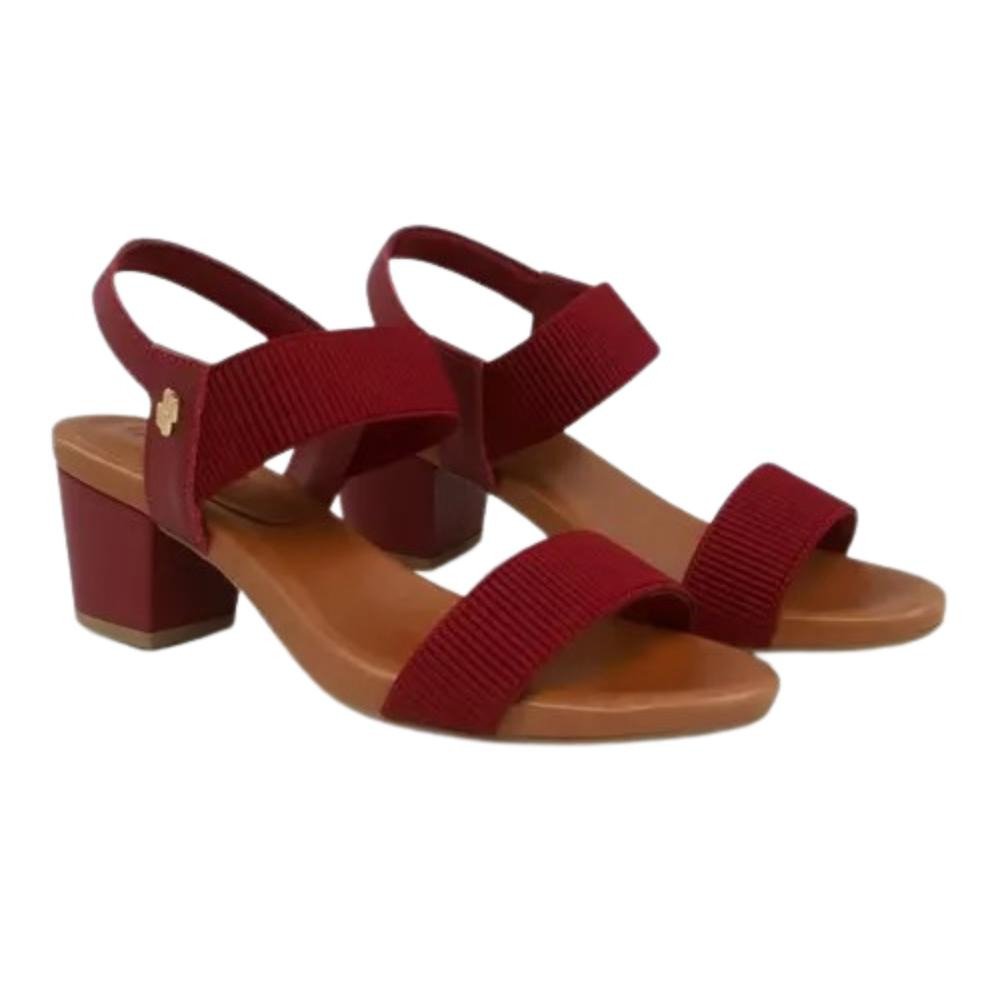 SANDALIA USAFLEX SALTO BLOCO REBU Vermelho 2