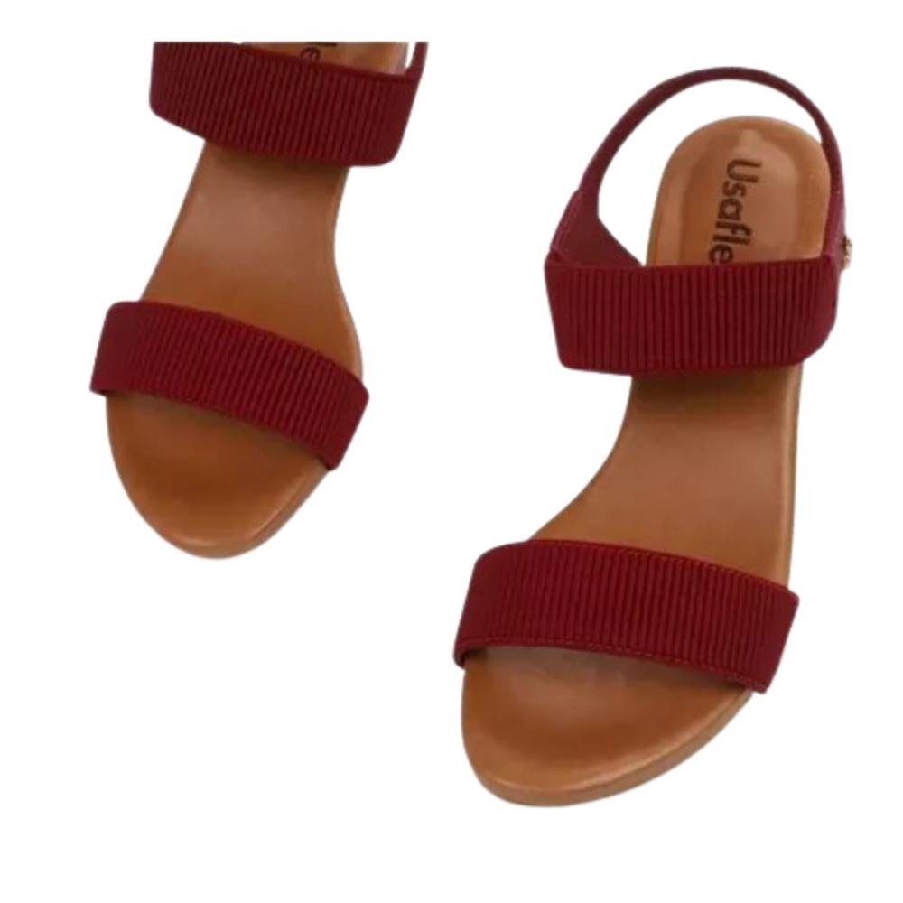 SANDALIA USAFLEX SALTO BLOCO REBU Vermelho 3