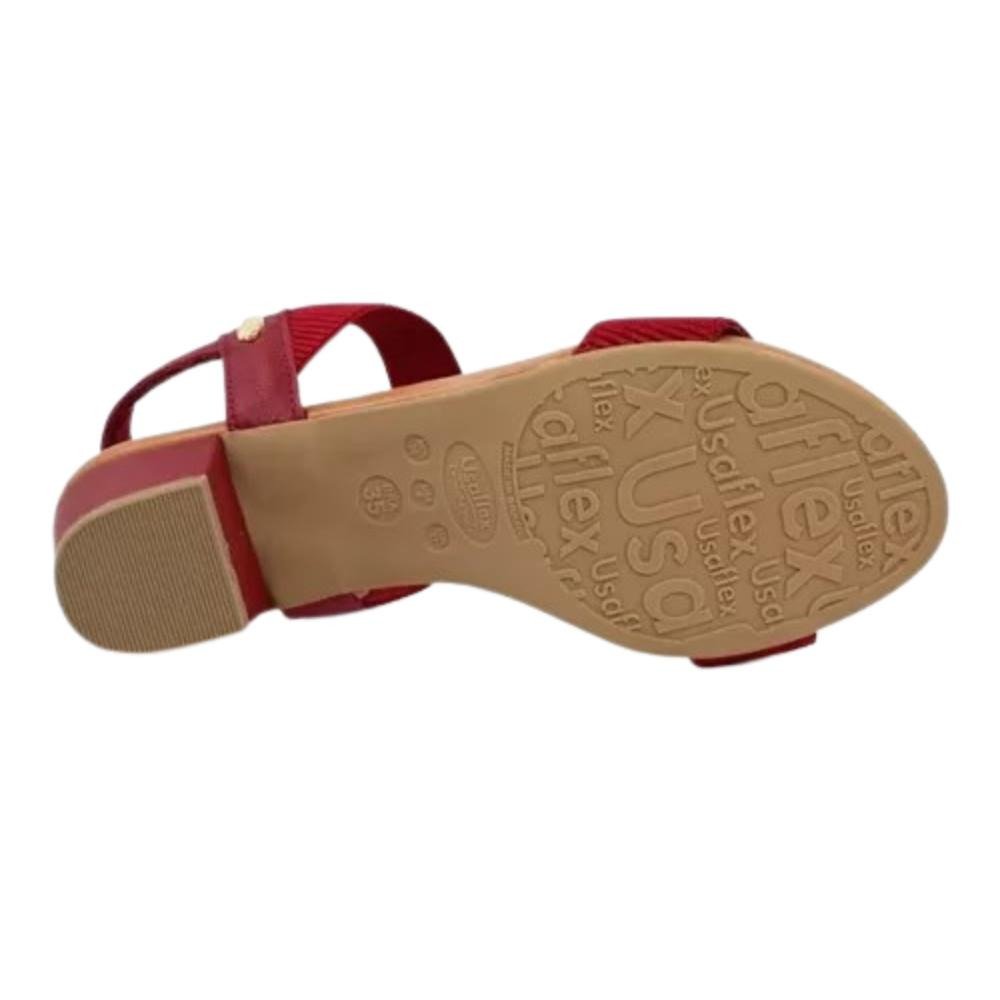 SANDALIA USAFLEX SALTO BLOCO REBU Vermelho 5
