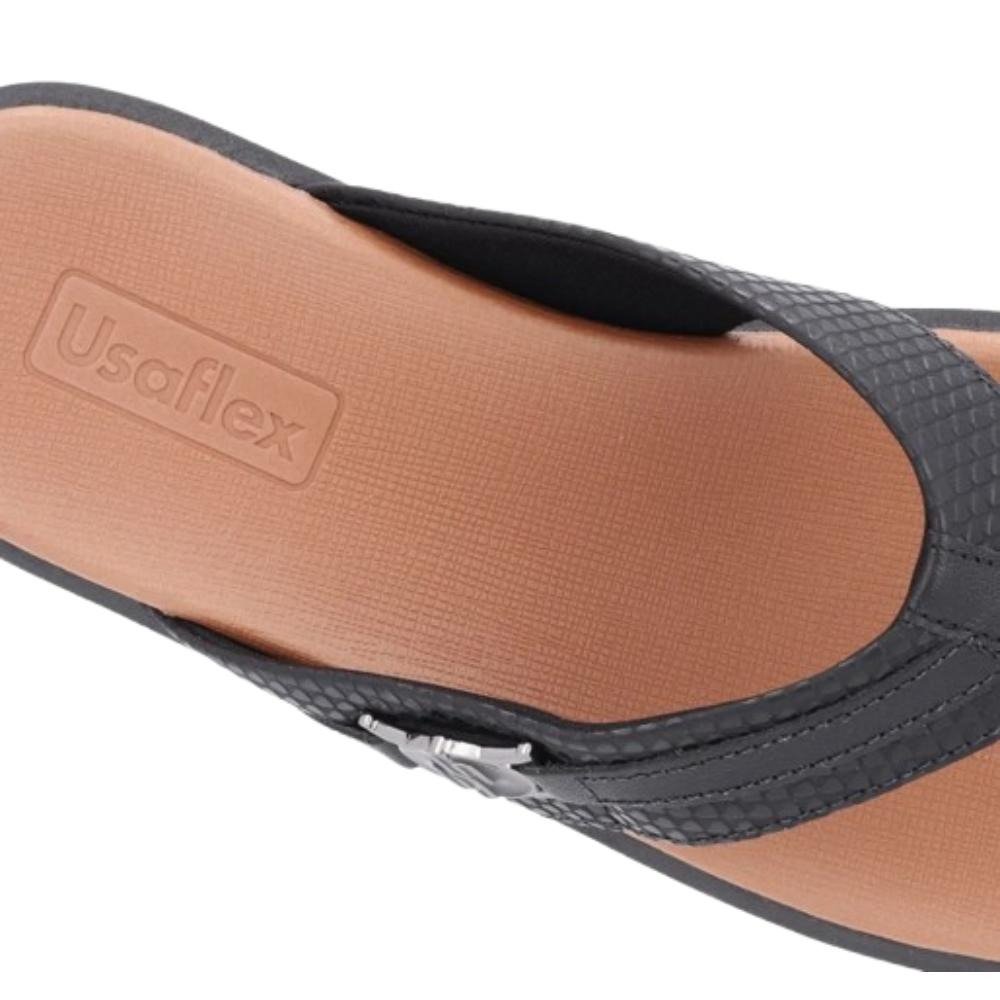 CHINELO USAFLEX EM COURO PRETO AL0102001 Preto 4