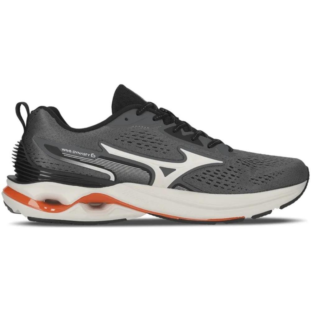 TENIS MIZUNO MASCULINO WAVE DYNASTY 6 CHUMBO LARANJA Cinza 1
