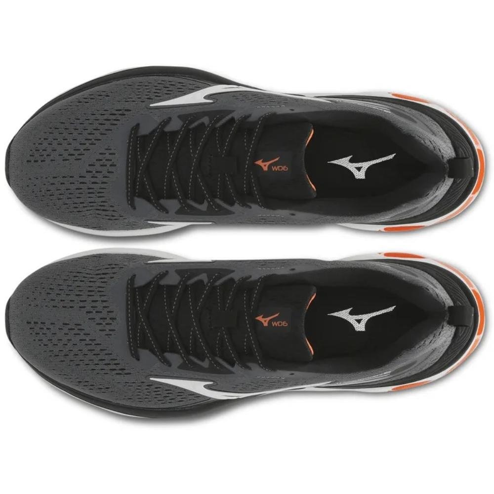 TENIS MIZUNO MASCULINO WAVE DYNASTY 6 CHUMBO LARANJA Cinza 3
