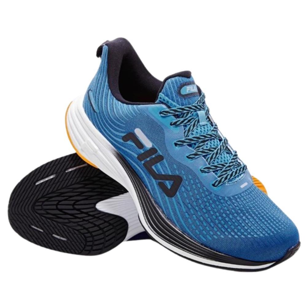 TENIS FILA RACER CURVE 2 MASCULINO-AZUL CELESTE/PRETO/LARANJA Azul Celeste/Preto/Laranja 3