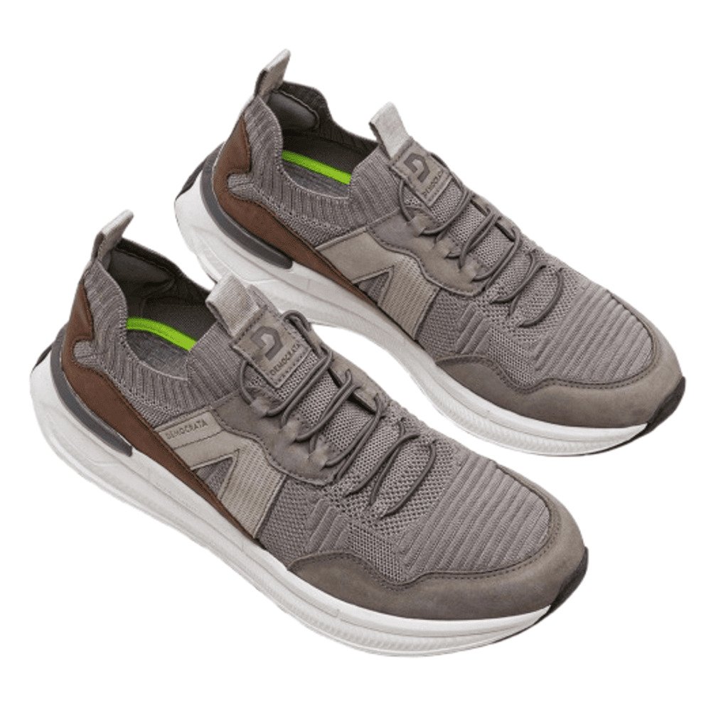 Sapatenis Democrata Brad Ultra Light Titanio Ce 527103-006 Cinza/Marrom 2