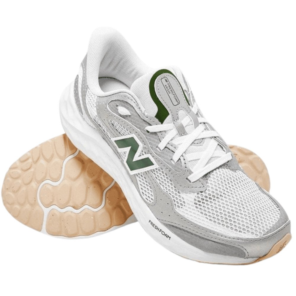 Tênis New Balance Fresh Foam Arishiv4 Masculino-Cinza/Verde Branco 2