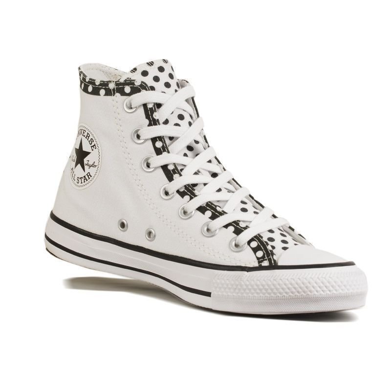 Tenis Converse Ct19090001 Ct Hi Polka Dots  Branco Branco 4