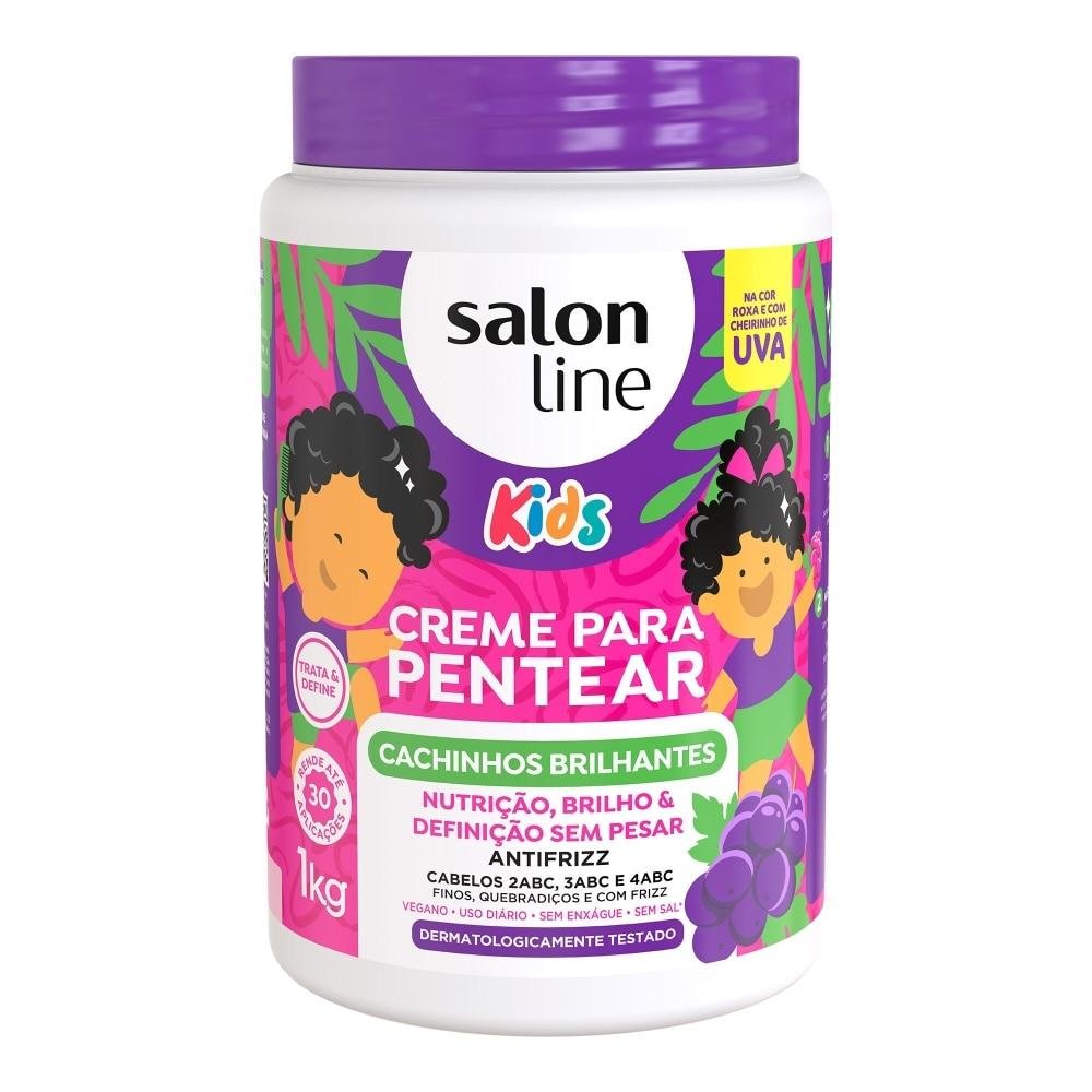 Creme para Pentear Kids Cachinhos Brilhantes Uva 1kg 1kg 1