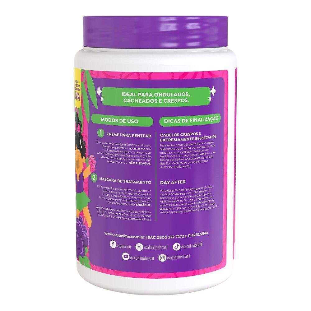 Creme para Pentear Kids Cachinhos Brilhantes Uva 1kg 1kg 2