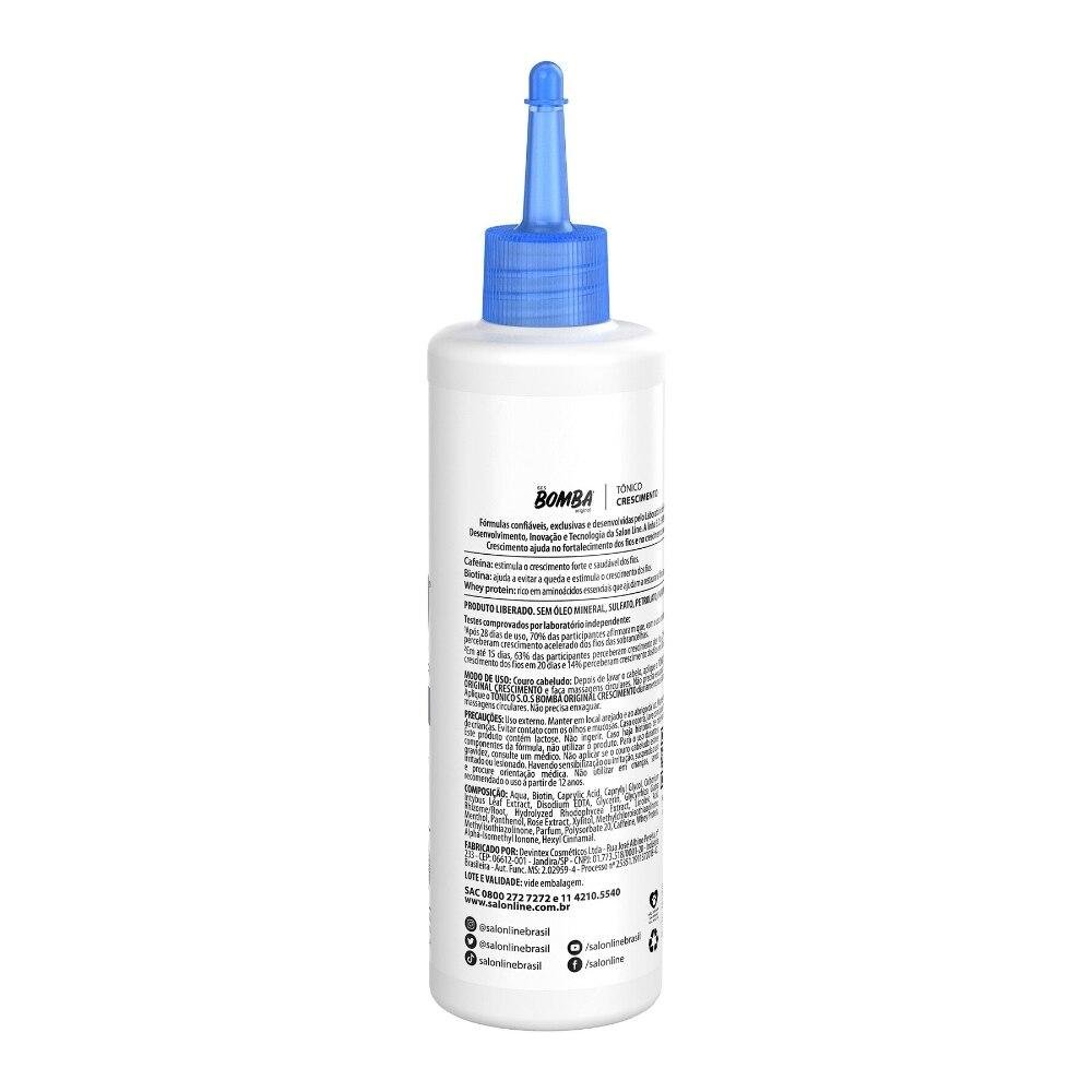 Kit com Condicionador e Máscara de Hidratação SOS Bomba Original + Tônico Fortalecedor Crescimento Acelerado Salon Line ÚNICO 4