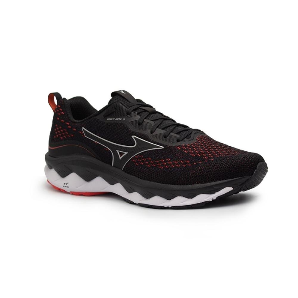 TÊNIS MIZUNO MASCULINO WAVE WAY 3 Preto/Vermelho 2