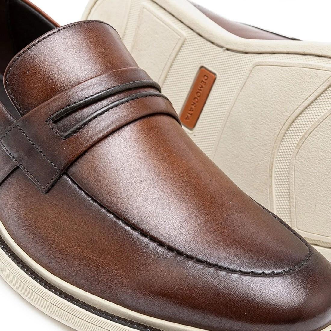 Sapato Social De Couro Democrata Masculino Metropolitan Bay 273103 Marrom 4
