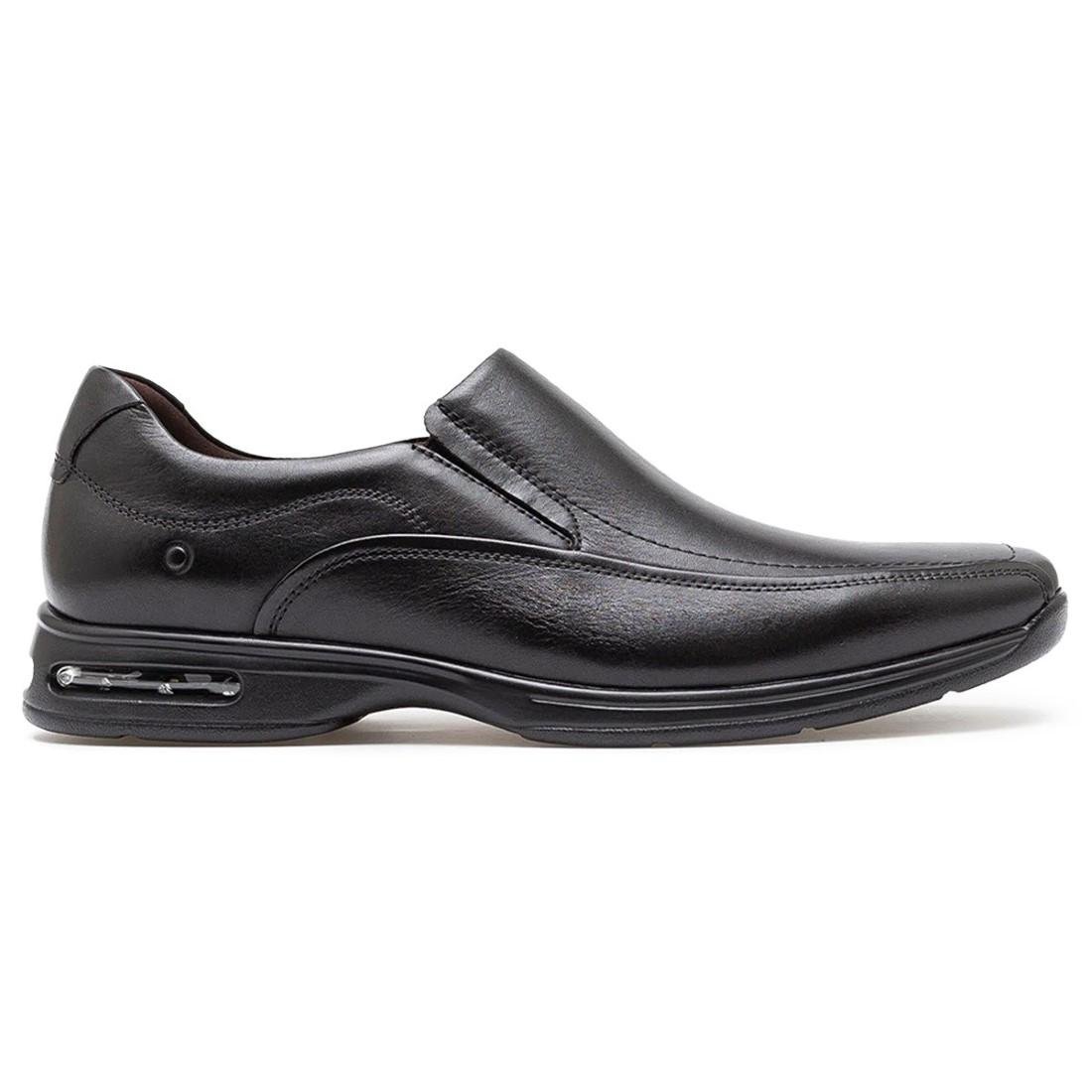Sapato Social De Couro Democrata Smart Comfort Ar Spot 448027 Preto 1