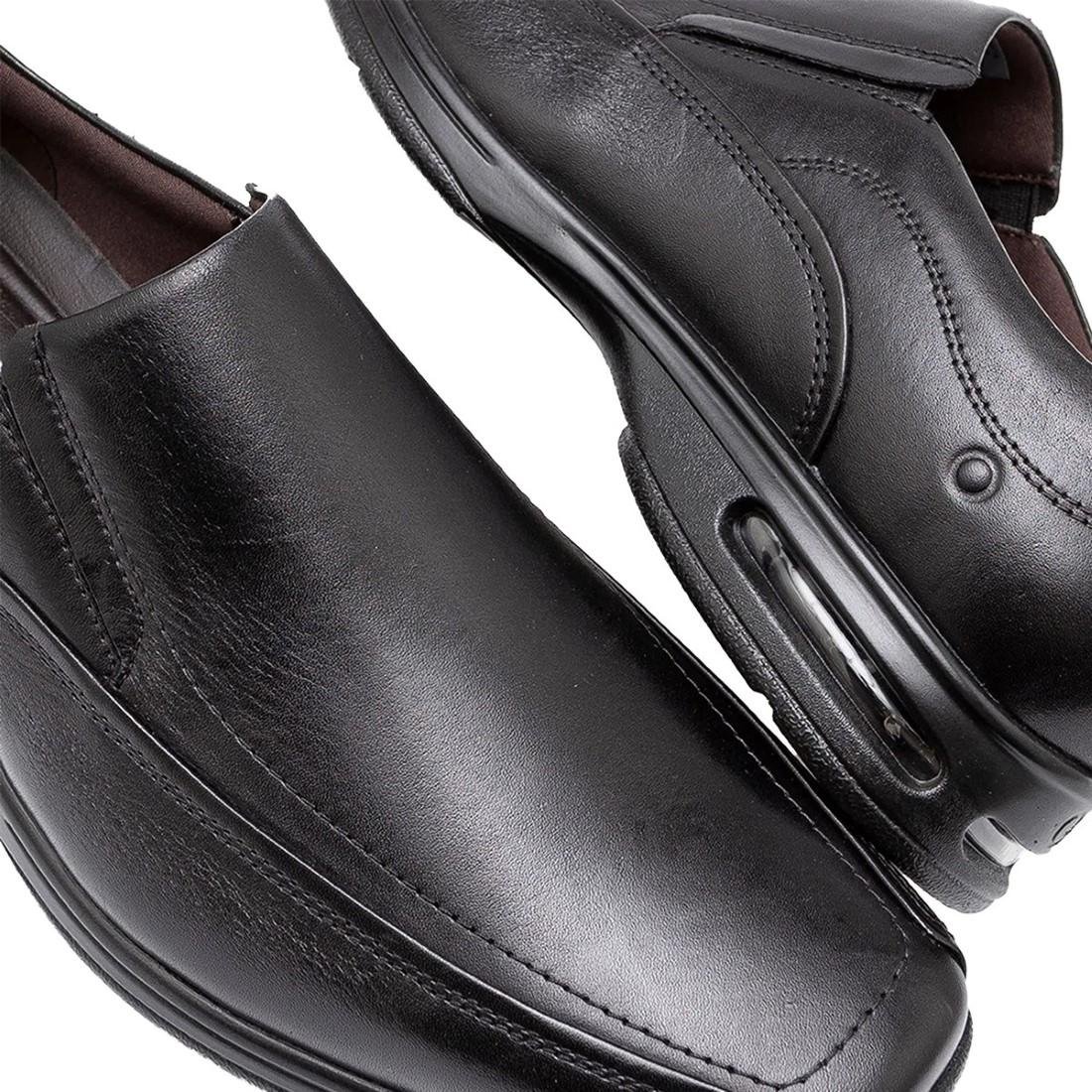 Sapato Social De Couro Democrata Smart Comfort Ar Spot 448027 Preto 4