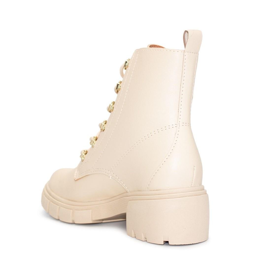 Bota Coturno Ramarim Feminina Casual 23-11122 Bege 4