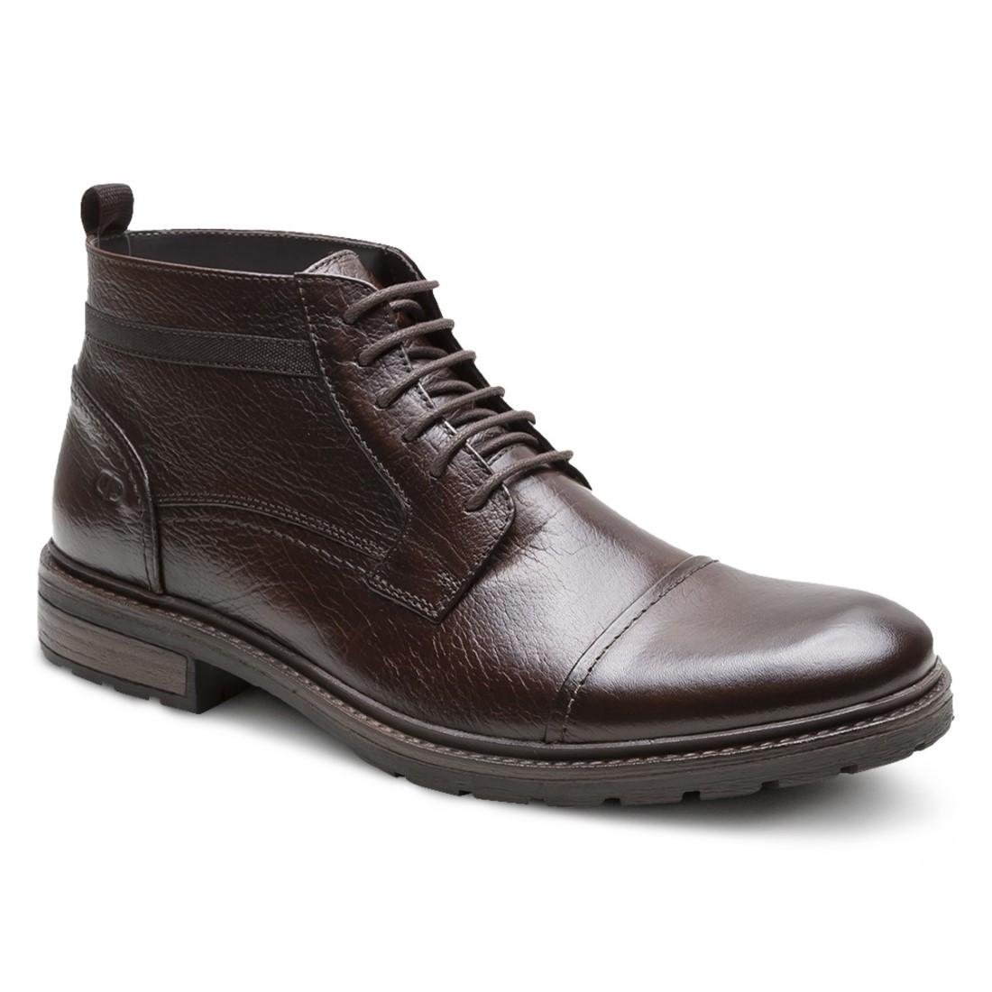 Bota Couro Democrata Masculina Garage Astro Cano Curto 301102 Marrom 2