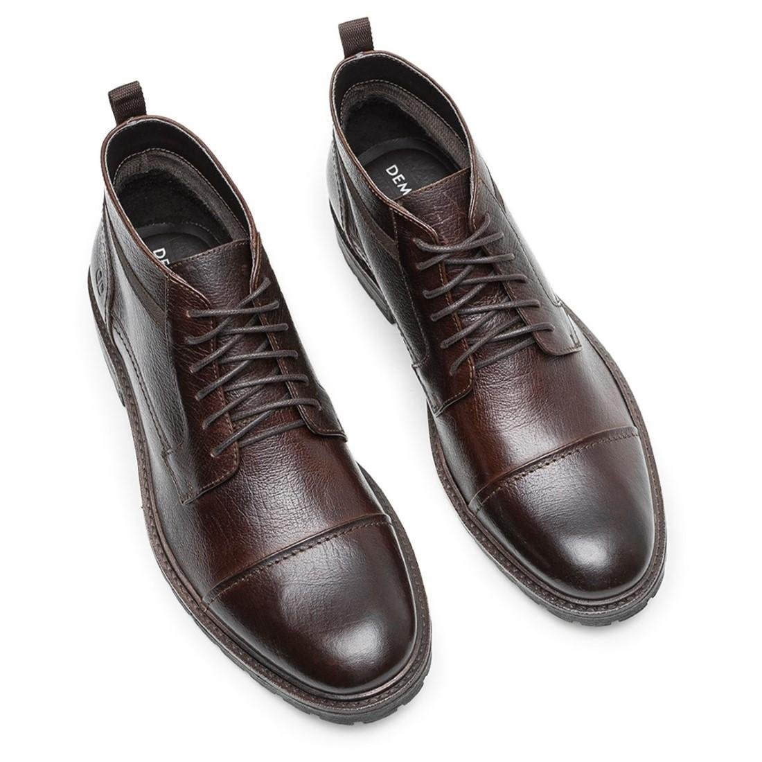 Bota Couro Democrata Masculina Garage Astro Cano Curto 301102 Marrom 3