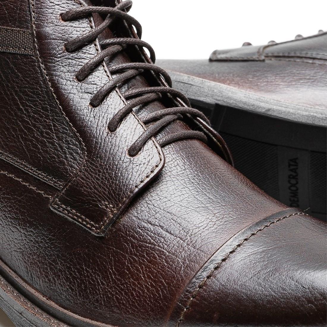 Bota Couro Democrata Masculina Garage Astro Cano Curto 301102 Marrom 4