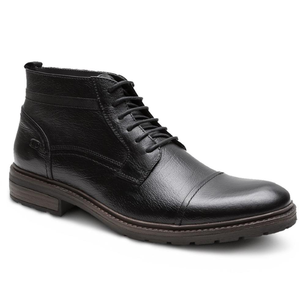 Bota Couro Democrata Masculina Garage Astro Cano Curto 301102 Preto 2