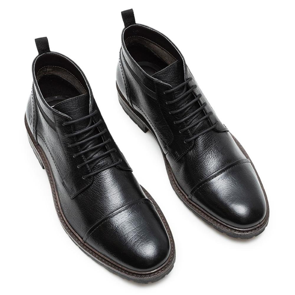 Bota Couro Democrata Masculina Garage Astro Cano Curto 301102 Preto 3