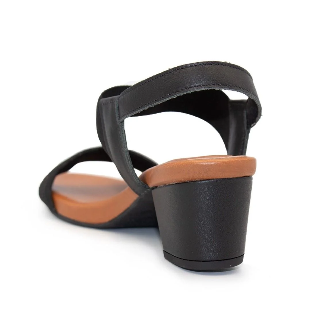 SANDÁLIA USAFLEX FEMININA SALTO BLOCO Y8204 Preto/Marrom 5