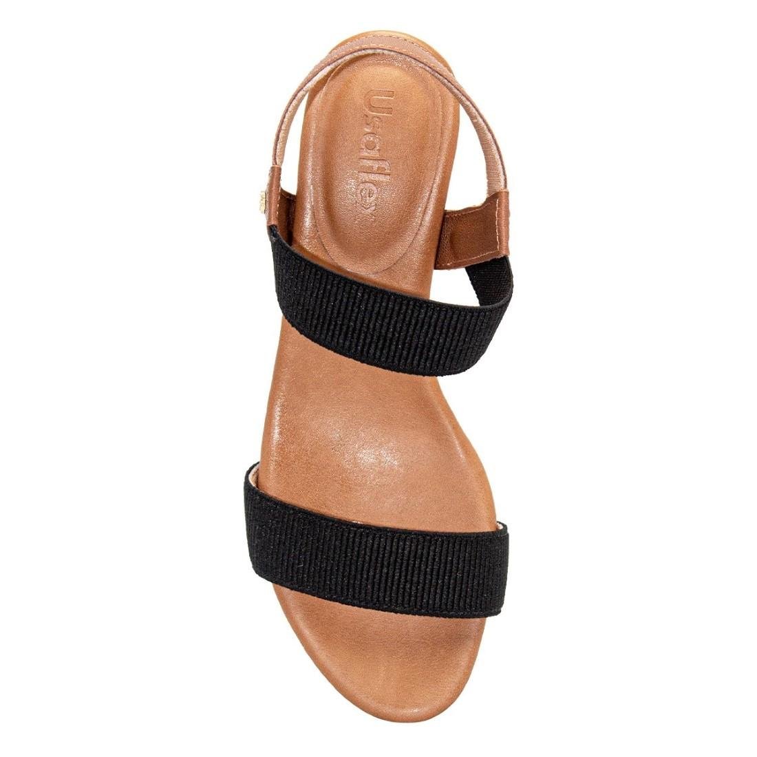 SANDÁLIA USAFLEX FEMININA SALTO BLOCO Y8204 Preto/Marrom 8
