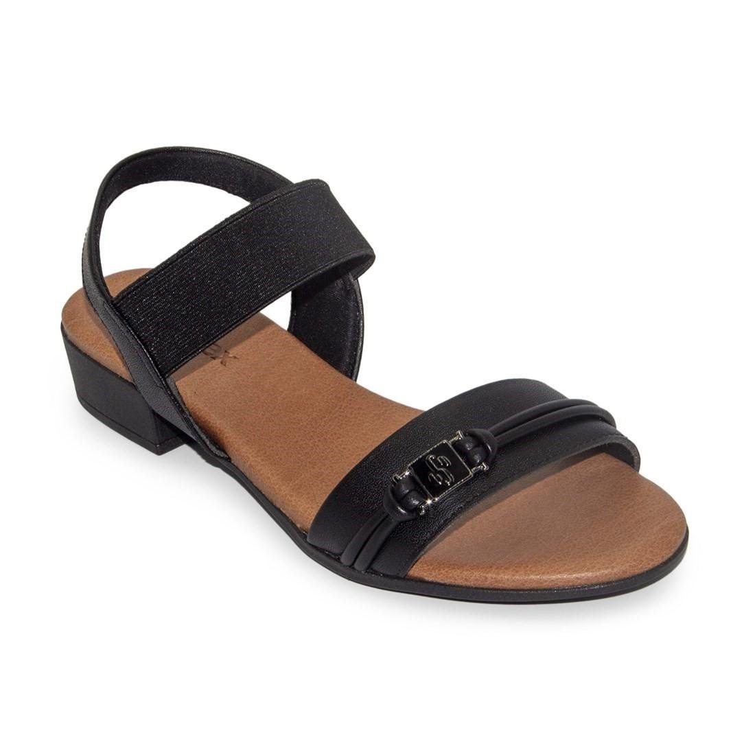 SANDÁLIA USAFLEX FEMININA ELÁSTICO AI2706 Preto/Marrom 2