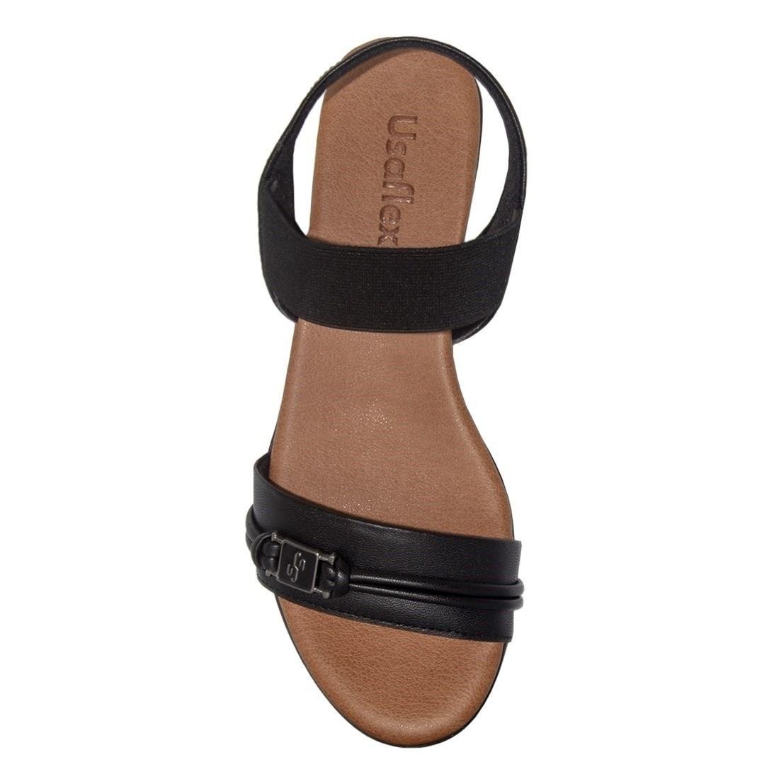 SANDÁLIA USAFLEX FEMININA ELÁSTICO AI2706 Preto/Marrom 3