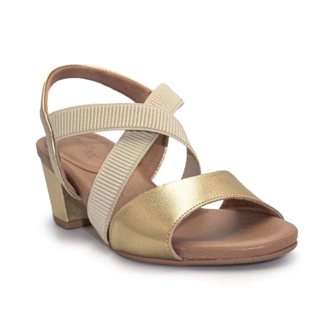 Sandália Usaflex Feminina Elástico Y8215 Dourado 2