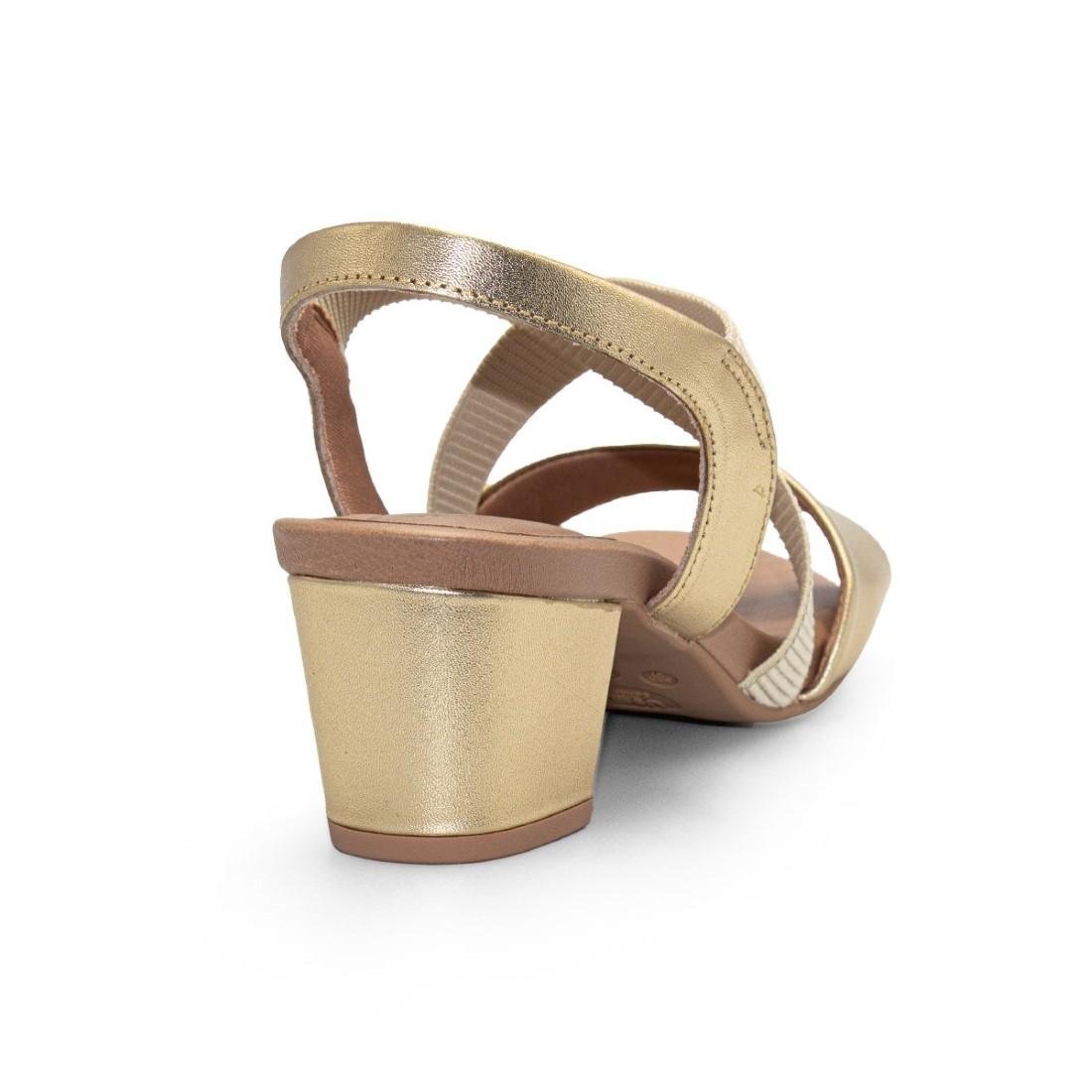 Sandália Usaflex Feminina Elástico Y8215 Dourado 4