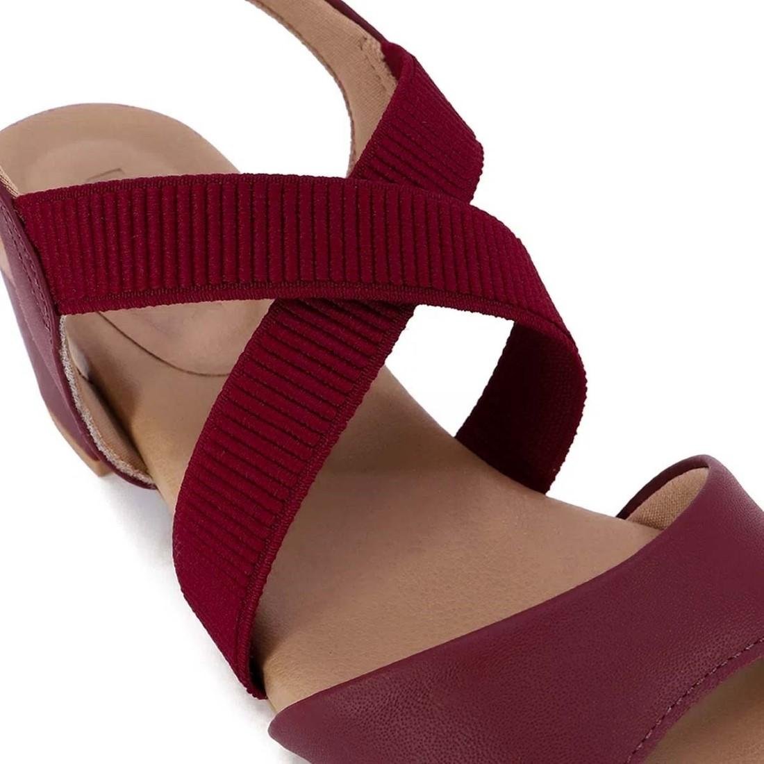 Sandália Usaflex Feminina Elástico Y8215 Vinho 3