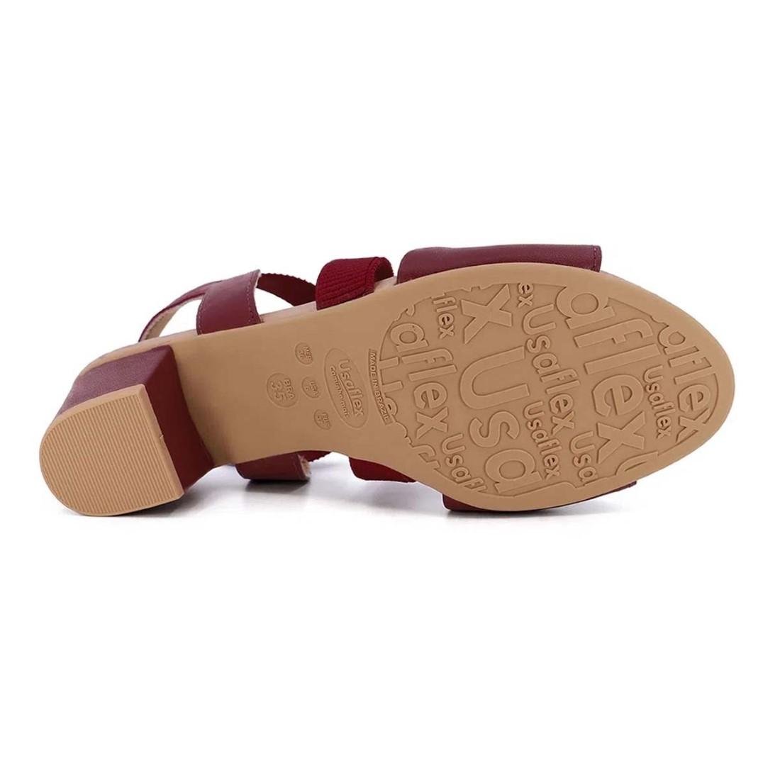 Sandália Usaflex Feminina Elástico Y8215 Vinho 5