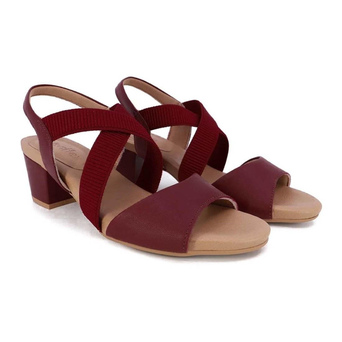 Sandália Usaflex Feminina Elástico Y8215 Vinho 2