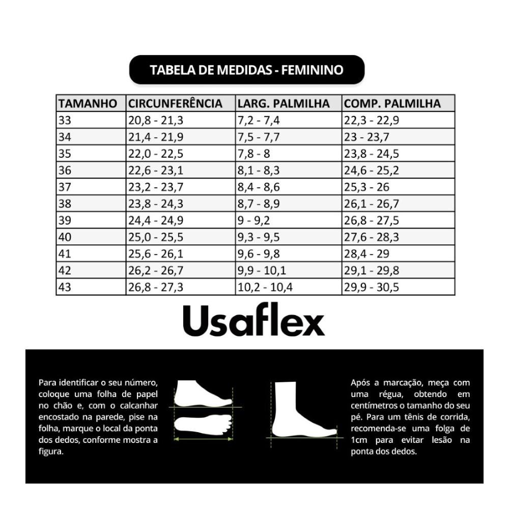 SAPATILHA USAFLEX FEMININA SALTO BAIXO AI1406 Preto 6