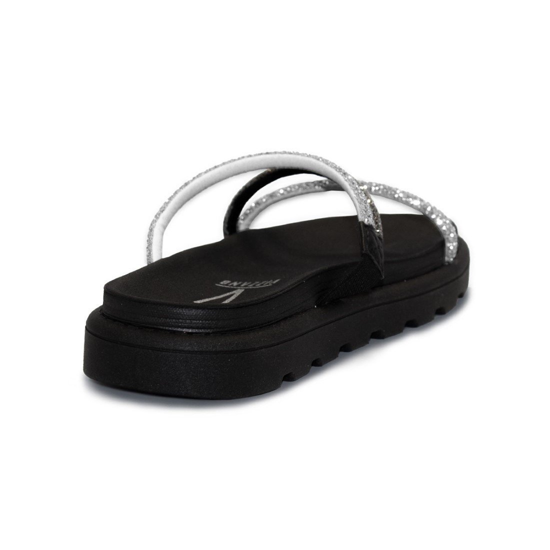 Sandália Flat Vizzano Feminina Strass Flatform 6459.118 Preto 4