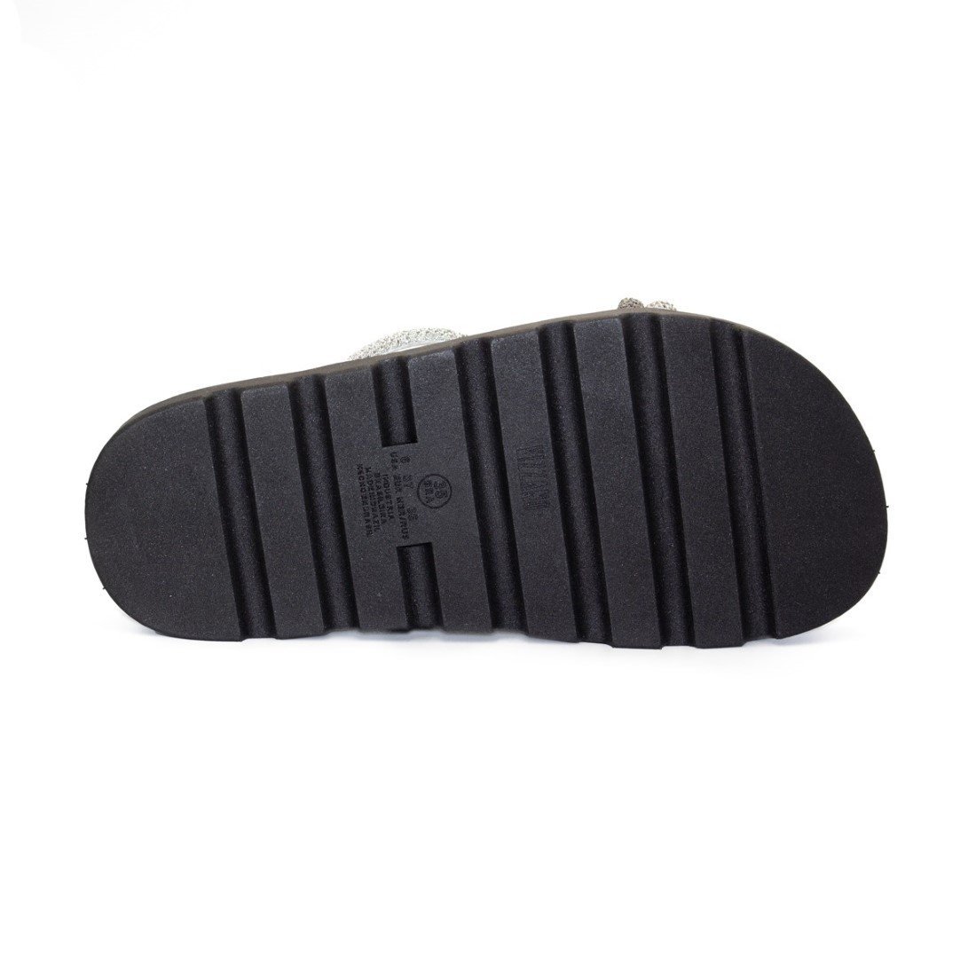 Sandália Flat Vizzano Feminina Strass Flatform 6459.118 Preto 5
