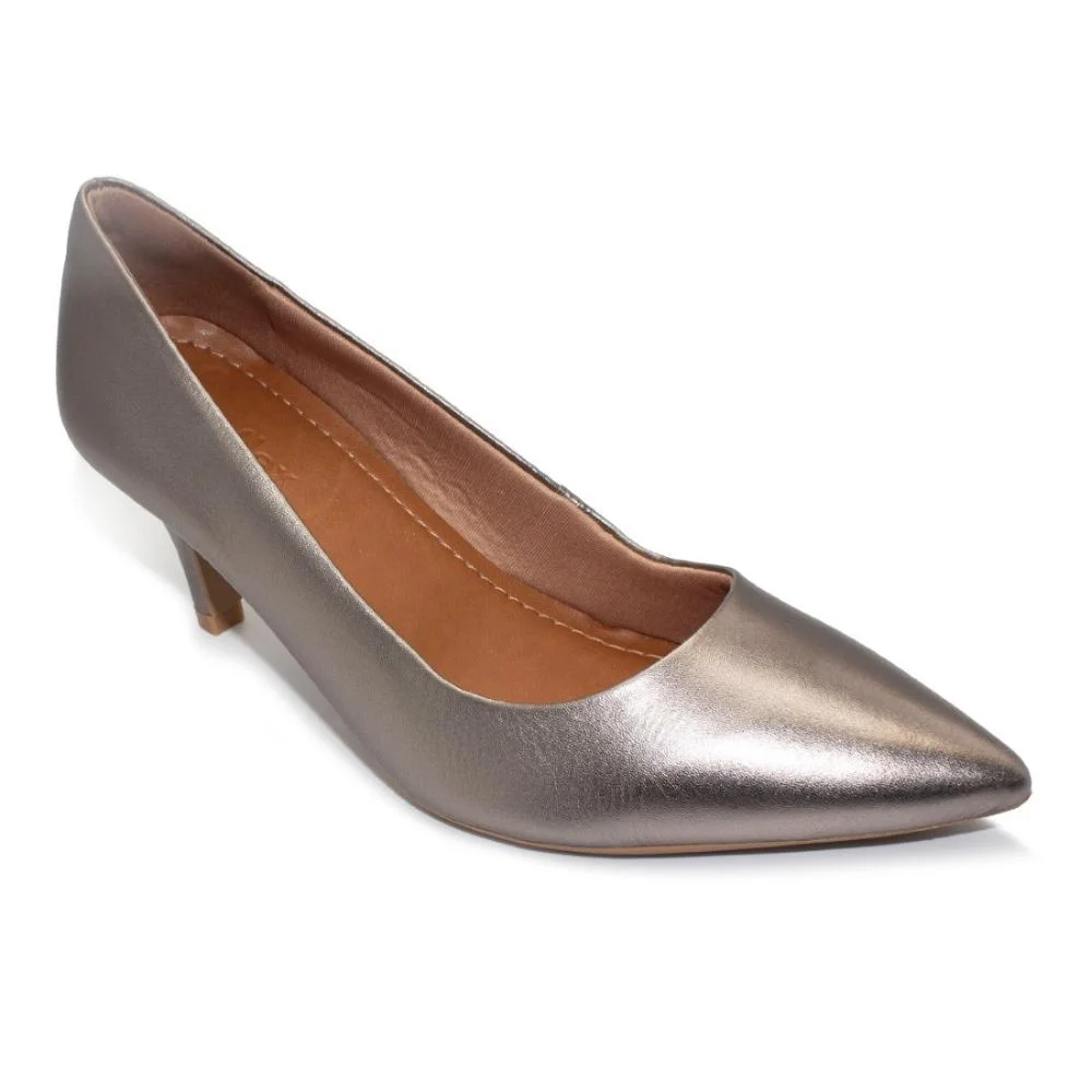 Scarpin Usaflex Feminino Casual Salto Fino Z7601 Cinza 2