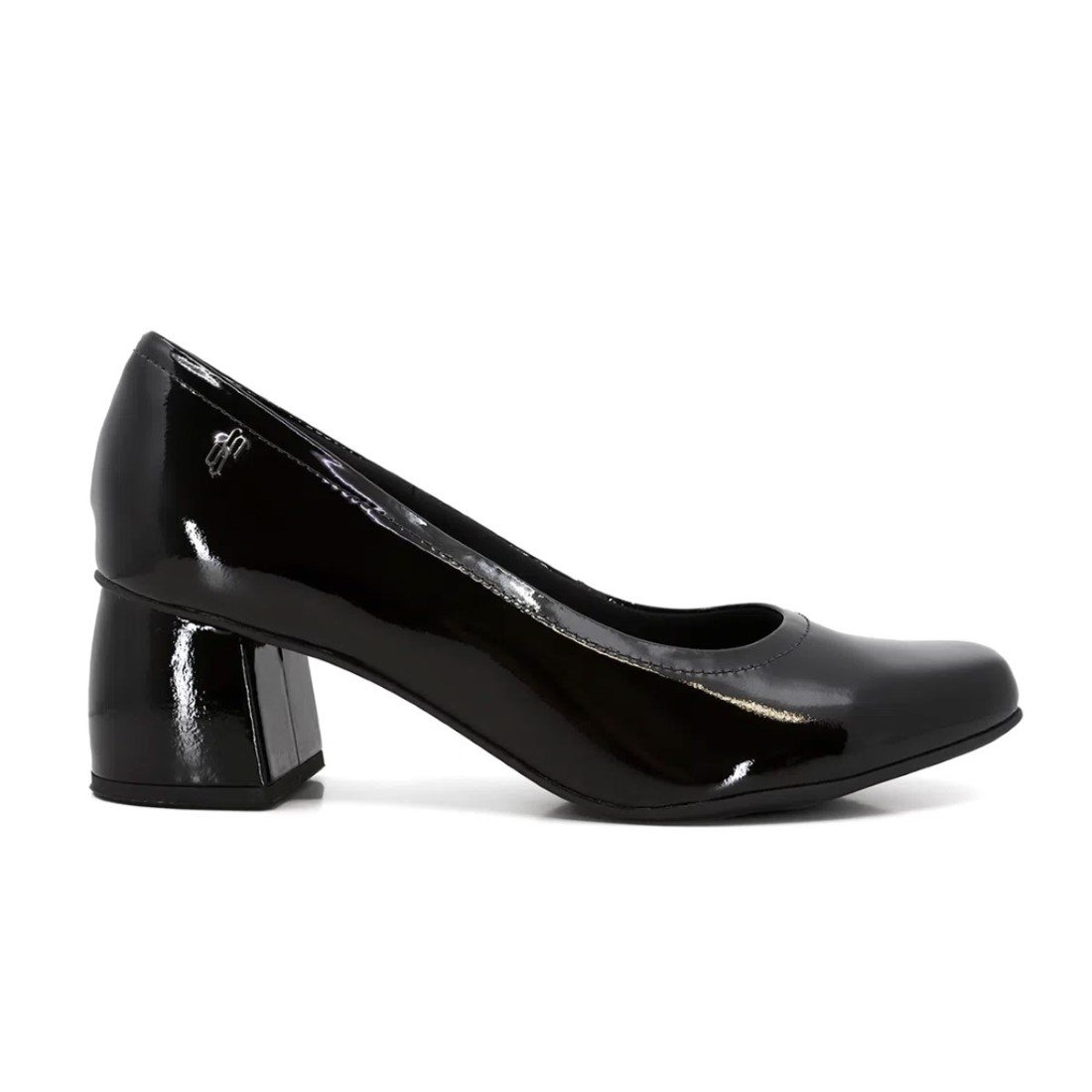 Scarpin Usaflex Feminino Salto Bloco Couro AC2522 Preto 1