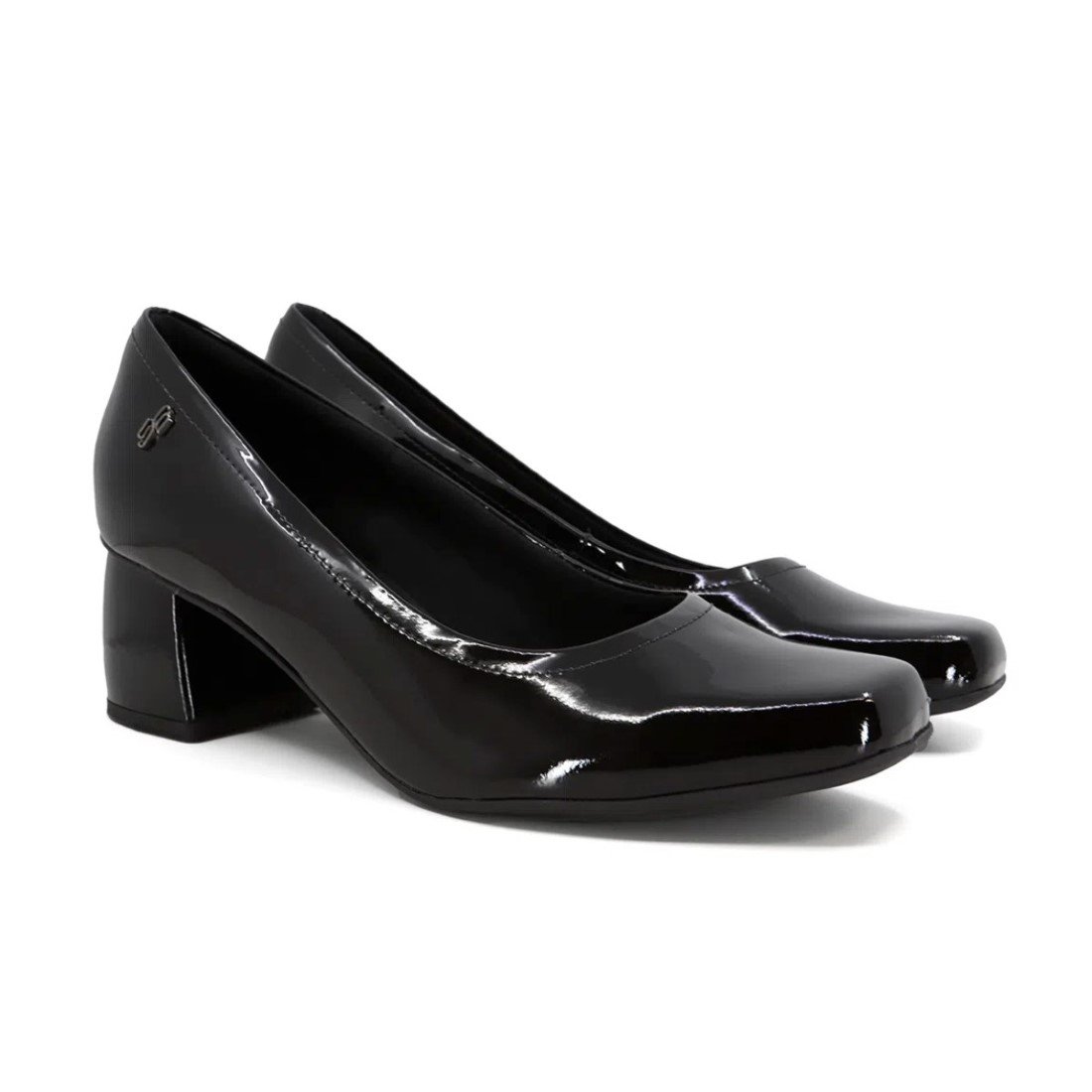 Scarpin Usaflex Feminino Salto Bloco Couro AC2522 Preto 2